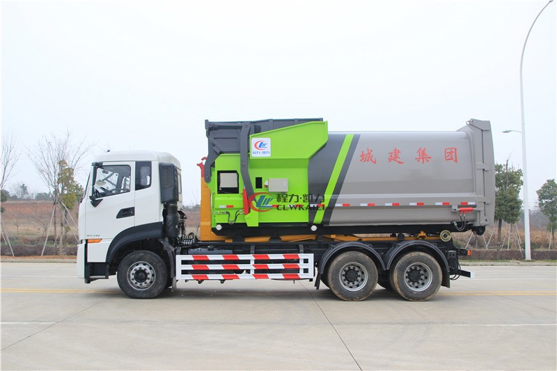 國六東風(fēng)天龍25噸勾臂垃圾車